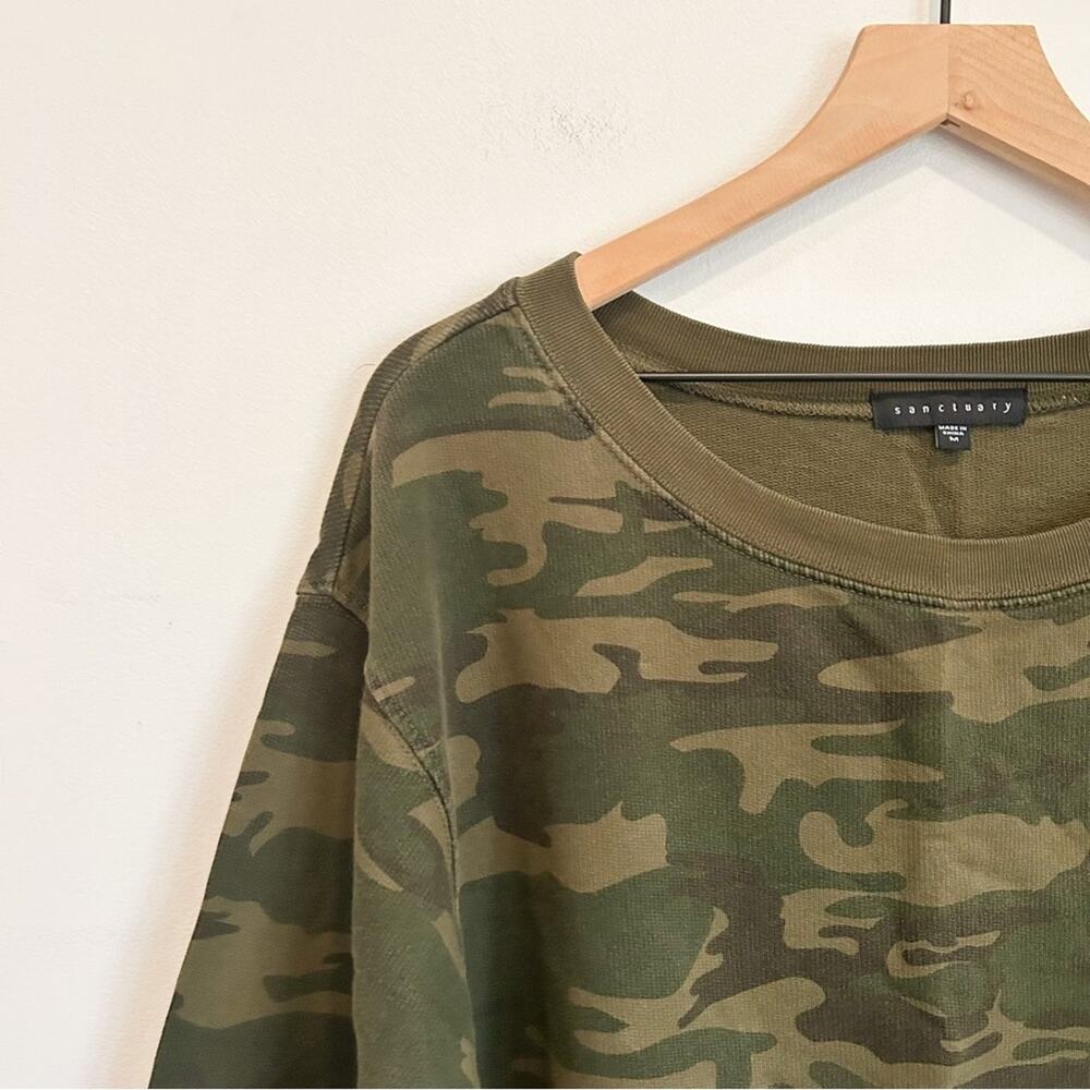 Sanctuary Dolman Army Pullover Sweatshirt Green Size M - Picture 4 of 8